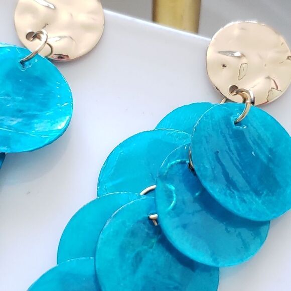 New! Zara Natural Shell Earrings - Picture 3 of 10